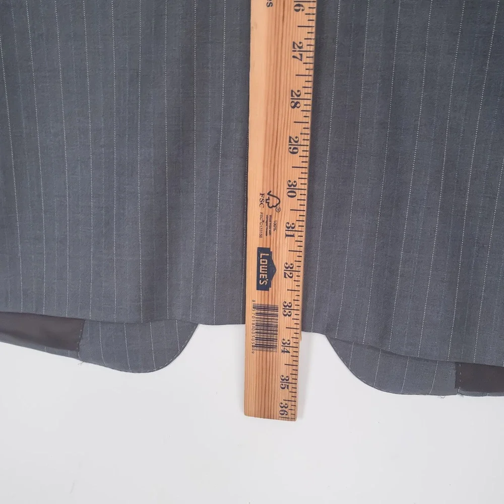 Ermenegildo Zegna Blazer Mens 58L Grey Pinstripe Trofeo Wool Neiman Marcus